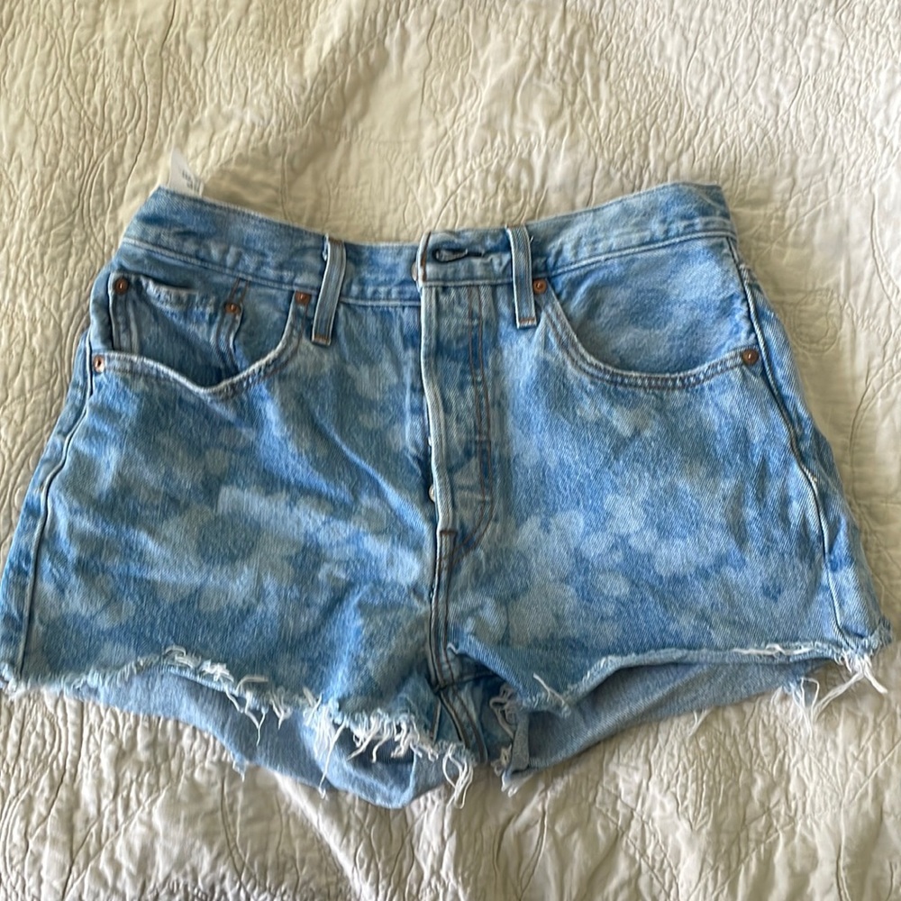 Levi 501 Floral Denim Shorts